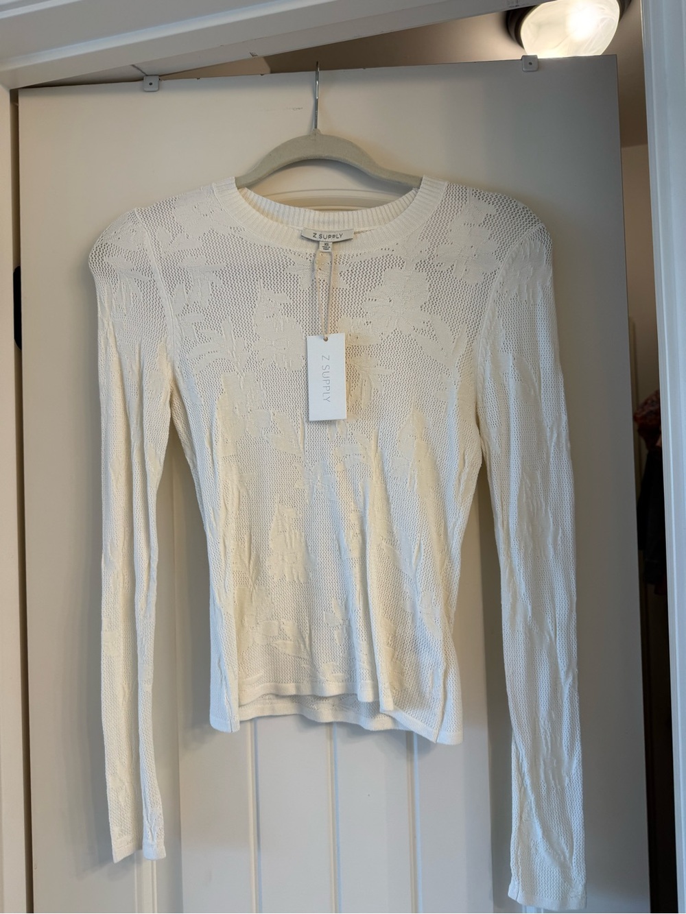 Z Supply Women's Cream Knit Long-Sleeve Top